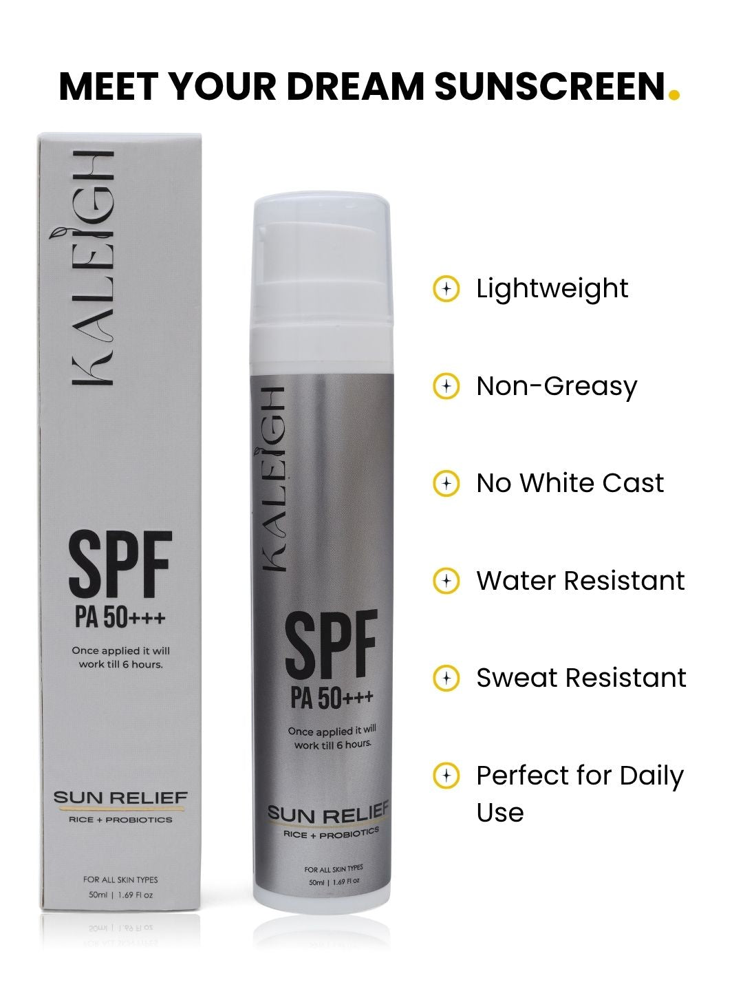 SPF 50 PA+++ Sunscreen - Kaleigh Beauty